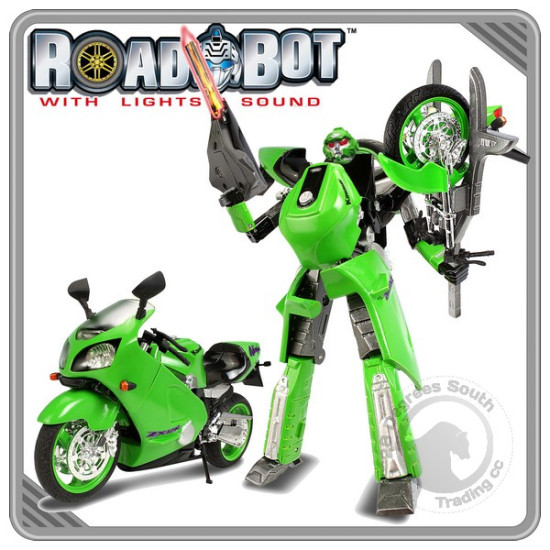 1:14 Kawasaki Ninja ZX12R Motorcycle Transformable Roadbot Toy