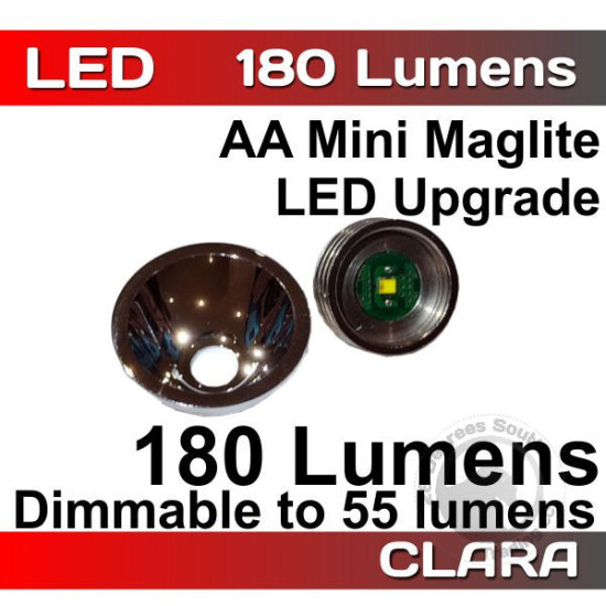 Clara LED 55-180LM for AA Mini Maglite Dimmable