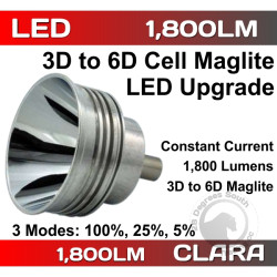 Clara LED 1800LM 3 Mode 2-6D 1.5-9.0V 12W Upgrade Module for Maglite