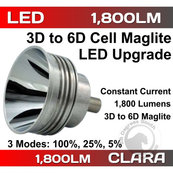 Clara LED 1800LM 3 Mode 2-6D 1.5-9.0V 12W Upgrade Module for Maglite