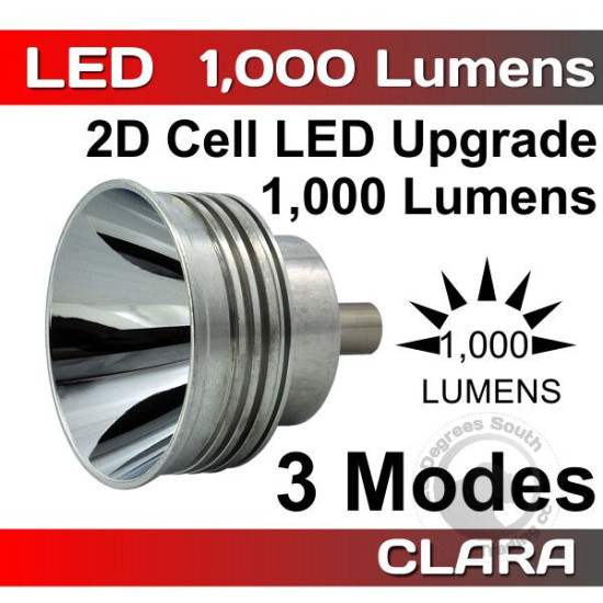 Clara LED 1000LM 2D Cell 3V 10W 100-25-5 Upgrade Module for Maglite