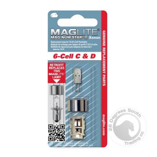 Maglite Magnum Star II Xenon Lamp 6 Cell C and D 9V (1 per card)