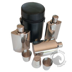 Stainless Steel 3 Piece Nesting flask set with carry case