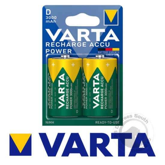 Varta Recharge NiMH D Cell 3000mAh 2 Pk